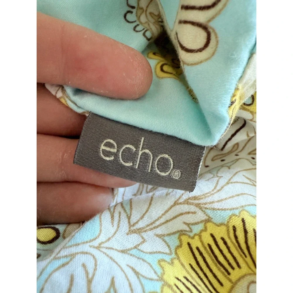 ECHO Designs‎ Reversible Paros Paisley Blue Yellow Cotton Twin Size Duvet Cover